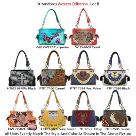 10 Handbags Western Cowgirl Collection Close Out - Lot B