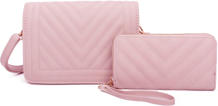 Fashion 2 in 1 Quilted Crossbody and Wallet Set