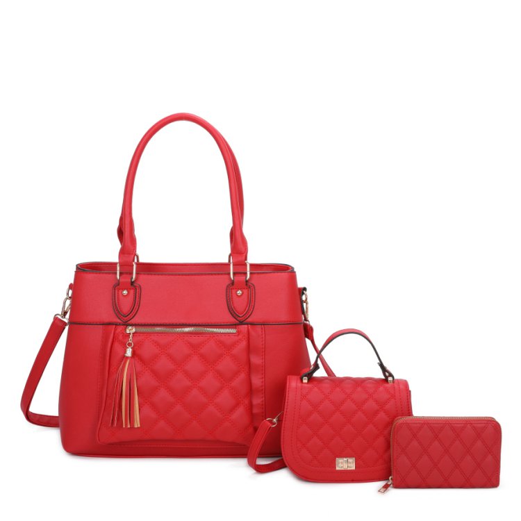 Fashion Quilted Top Handle 3-in-1 Satchel