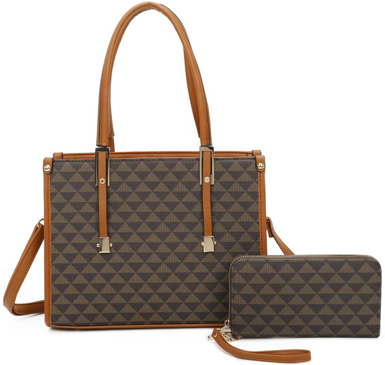 Brown/Brown Fashion Fashion 2-in-1 Shoulder Bag Set