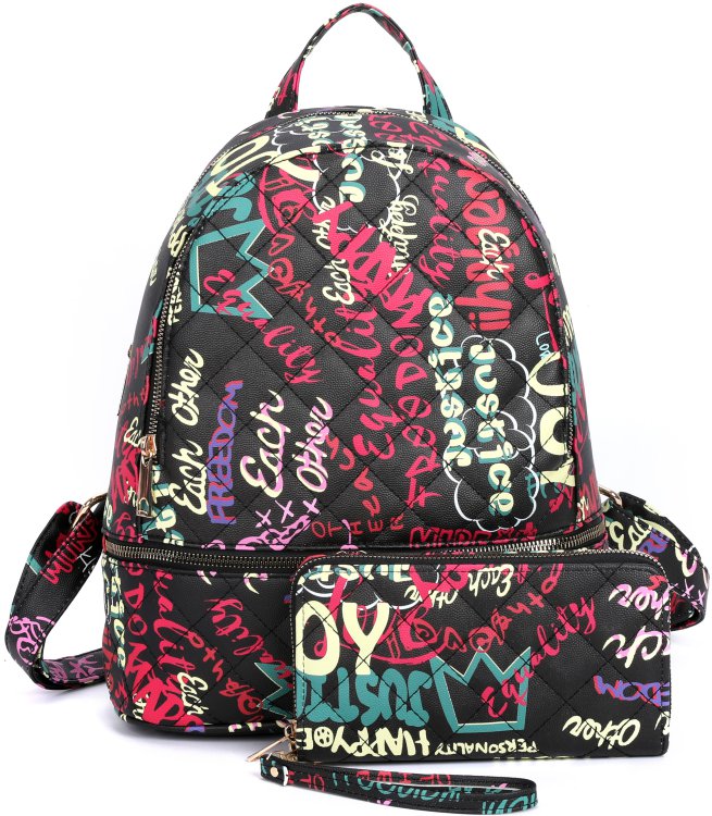 Multi Graffiti Backpack 2-in-1 Set