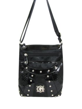 Solid Black Signature Style Crossbody Purse