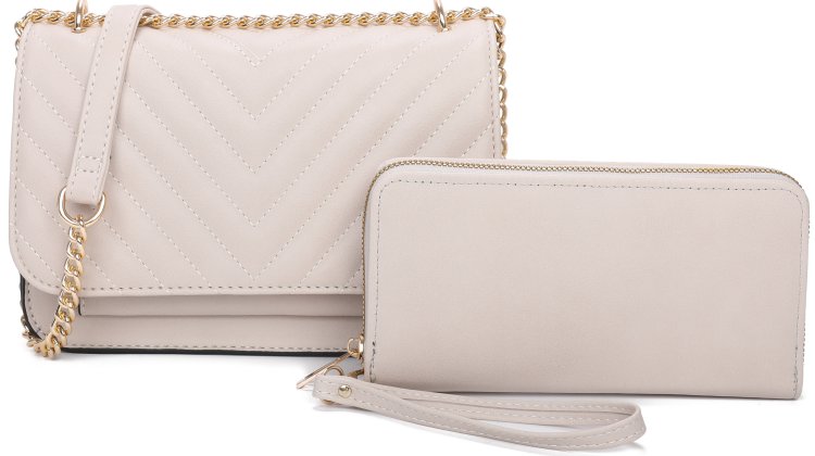 Beige Fashion Crossbody Bag & Wallet Set