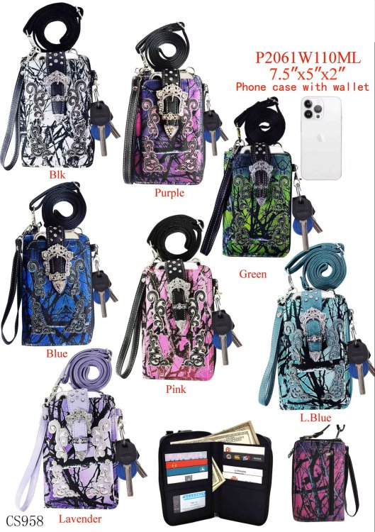 Black Western Realtree Embroidery W/ Buckle Deco Phone Case