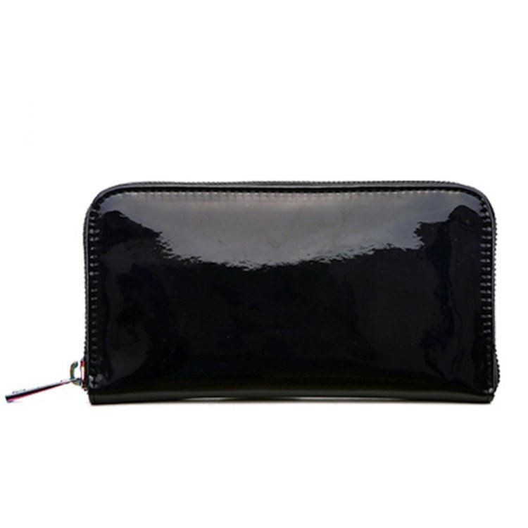 Black Hologram & Multiple Color Zipper Around Wallet