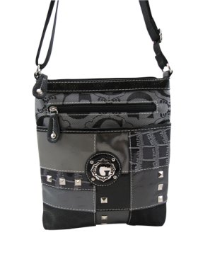 Gray Signature Style Crossbody Purse