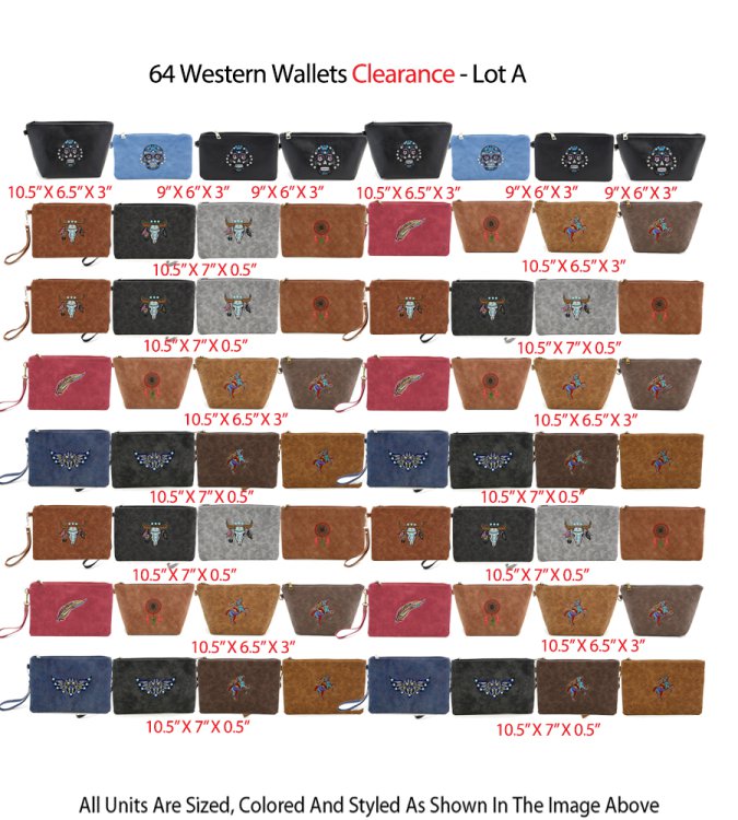 64 Western Wallets Clearance - Lot A