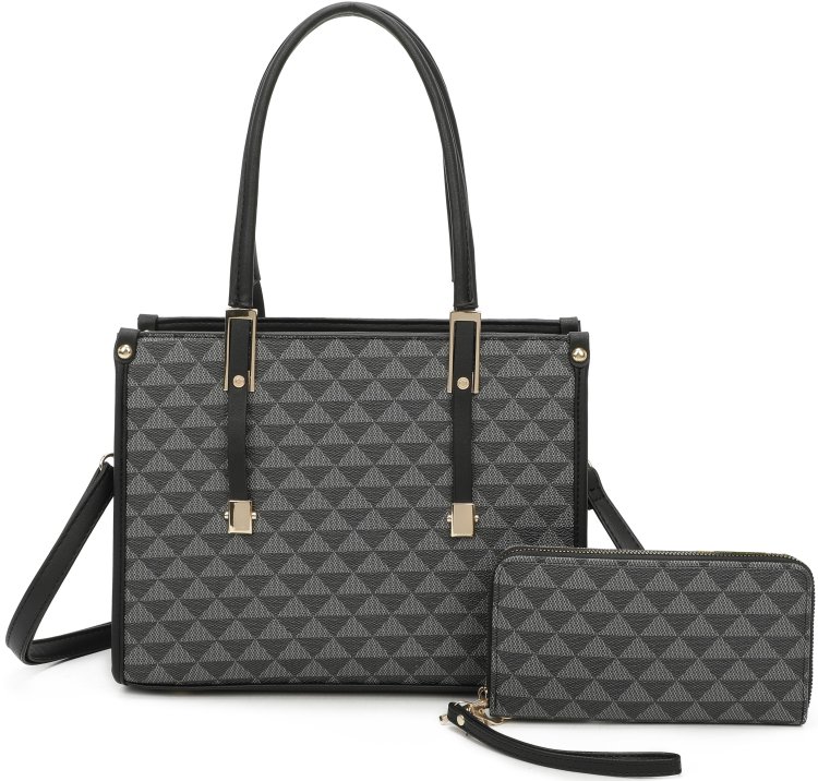 Black/Black Fashion Fashion 2-in-1 Shoulder Bag Set