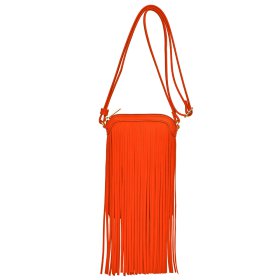 Orange Fashion Long Fringed Crossbody Purse