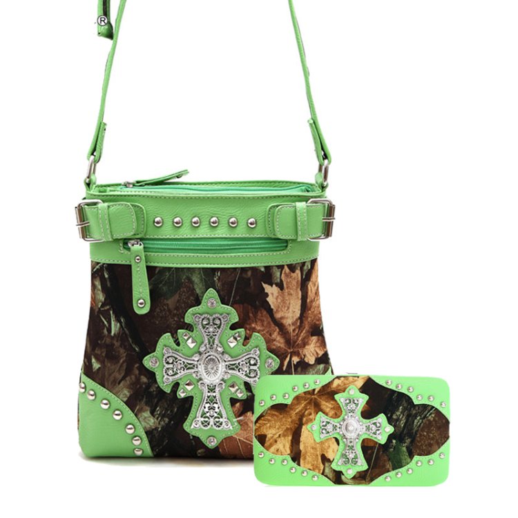 Lime Western Cowgirl Crossbody Purse With Wallet
