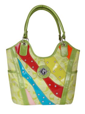 Green Signature Style Wholesale Tote Handbag