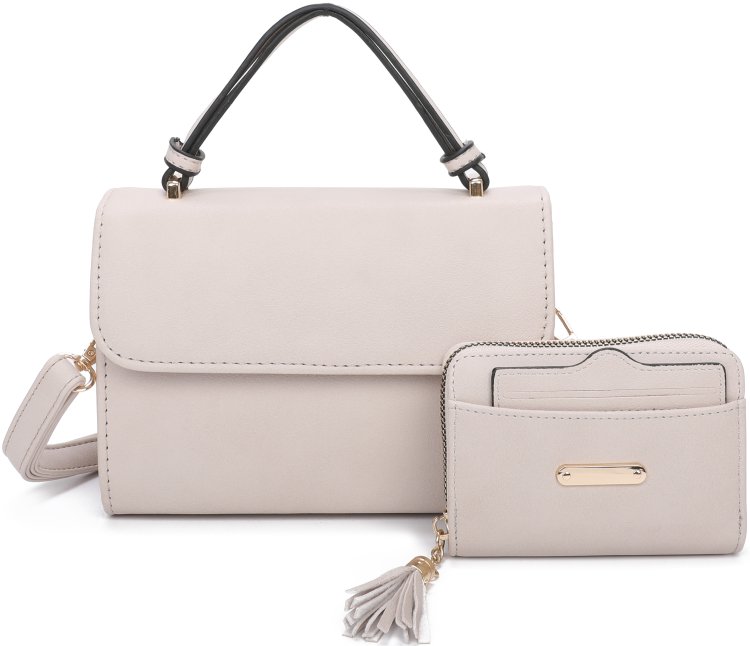 Beige Fashion Crossbody Bag & Wallet Set