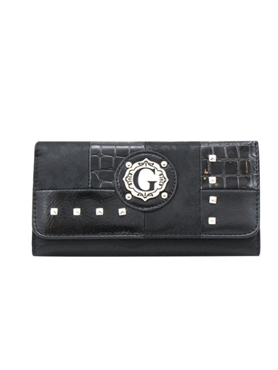 Solid Black Signature Style Wallet - KW173